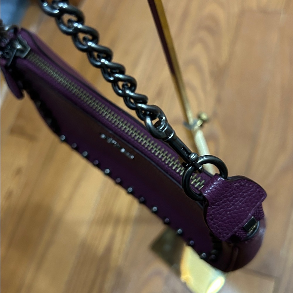 Coach 2019 Nolita Plum Studded Leather Bag in EUC - Picture 4 of 8